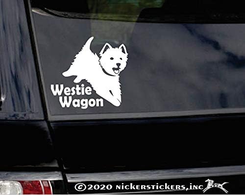 Westie Wagon | Nickerstickers® Vinyl West Highland White White Terrier Window Windel מדבקה